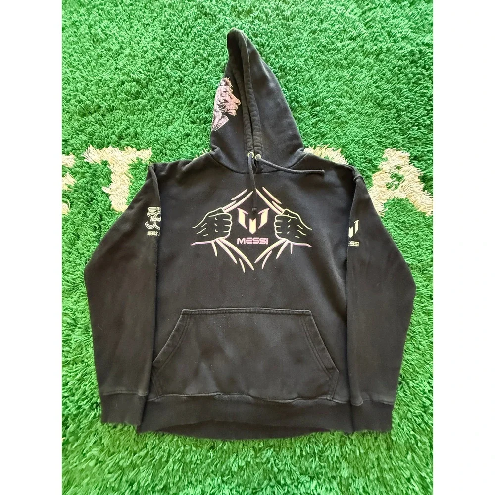 Hard Rock Cafe Messi Hoodie Kids XL Black Excellent Buenos Aires 50th Anniv